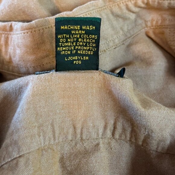 Cabelas Mens Medium Regular Tan Button-Up Shirt With Embroidered Elk Pocket - Picture 5 of 8